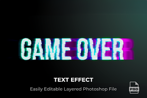 GAME OVER – Glitch Text Effect