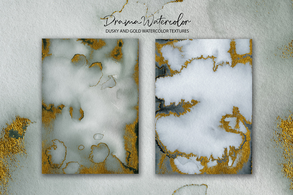 Dusky and Gold Watercolor Textures, a Texture Graphic by Marmoris.Arts (Photo 7 of 13)