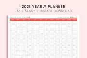 2025 Calendar Planner A4 A3 Formats, a Stationery Template by Takoyaki Shop (Thumbnail 1 of 4)