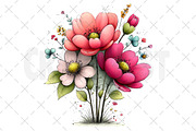 Whimsical Summer Flowers Clipart, an Illustration by Craft Nest (Thumbnail 10 of 12)
