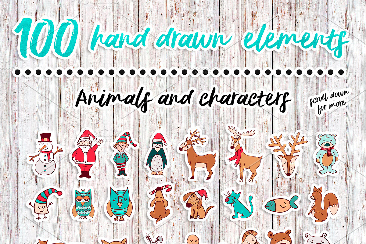 Sweet Christmas: hand drawn set! OFF, a Background Graphic by Cienpies Design (Photo 4 of 8)