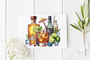 Watercolor Whiskey Cocktails Clipart, a Graphic by CitraGraphics (Thumbnail 2 of 6)