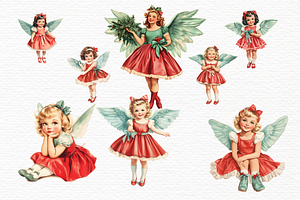 Retro Christmas Angel Clipart