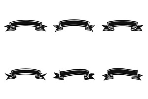 Black banner ribbons ideal for title, an Object Graphic by Billah Hub