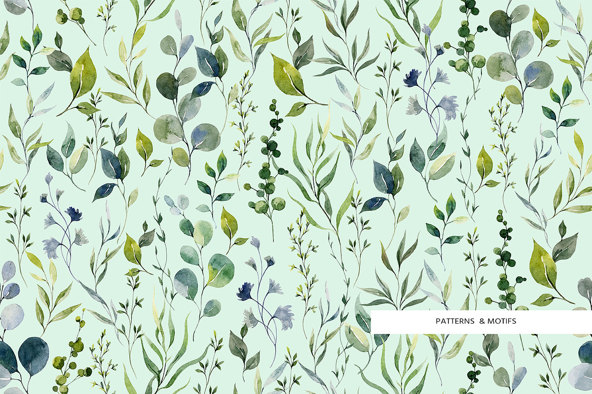 Eucalyptus. Watercolor collection., a Pattern Graphic by HannaStudio (Photo 8 of 9)