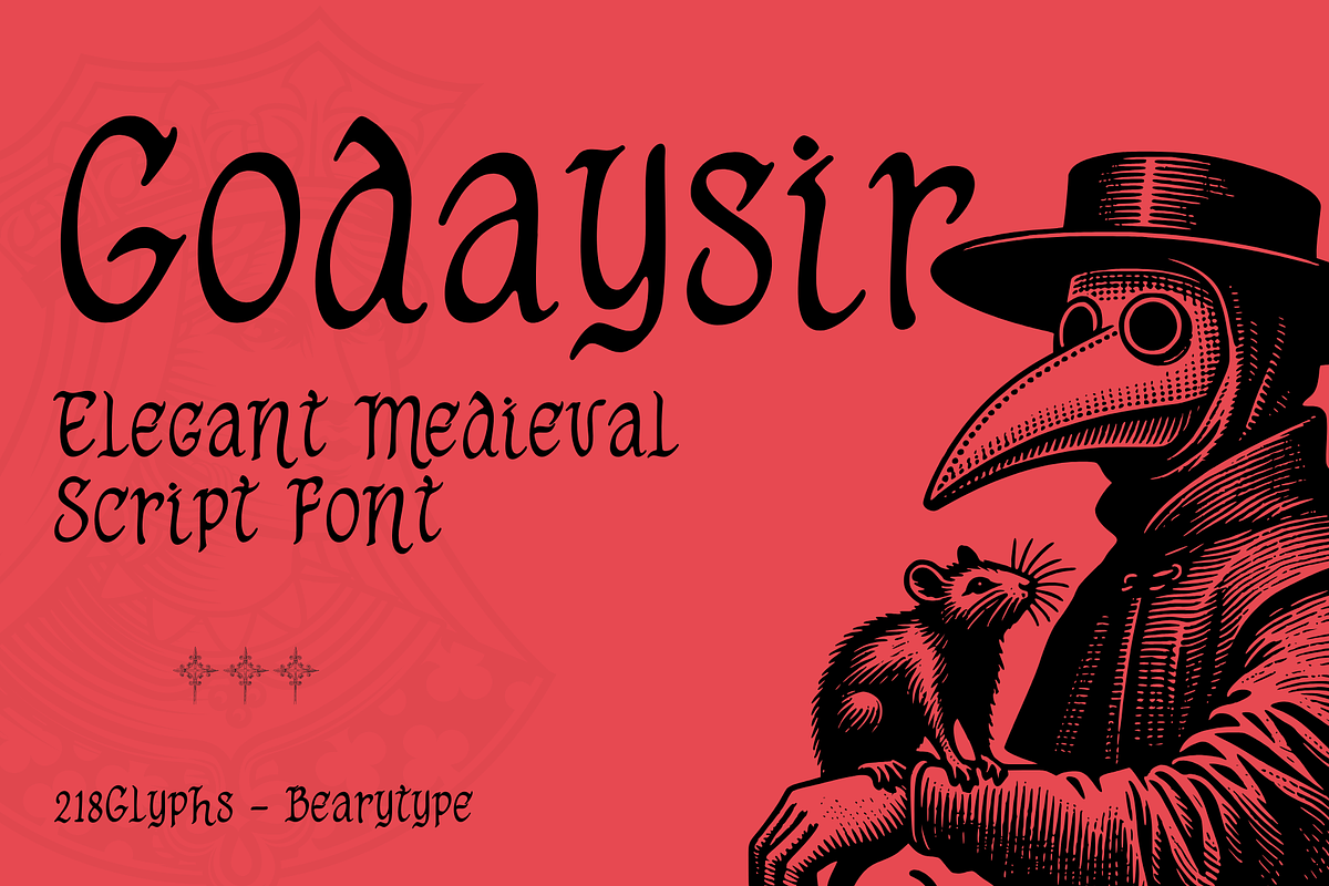 Godaysir – Elegant Medieval Script, a Handwritten Font by BearyType Studio (Photo 1 of 8)