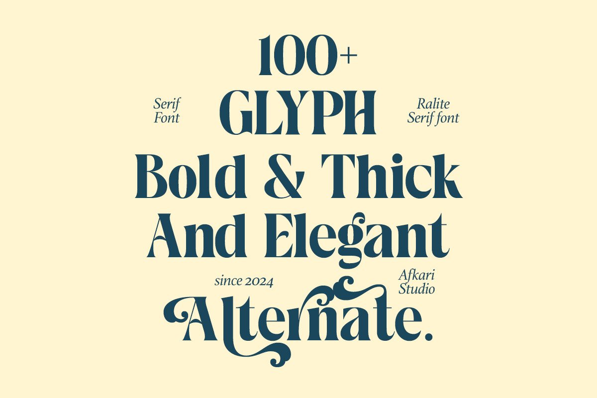 Ralite - Modern Serif Display Font, a Serif Font by Afkari Studio (Photo 2 of 12)