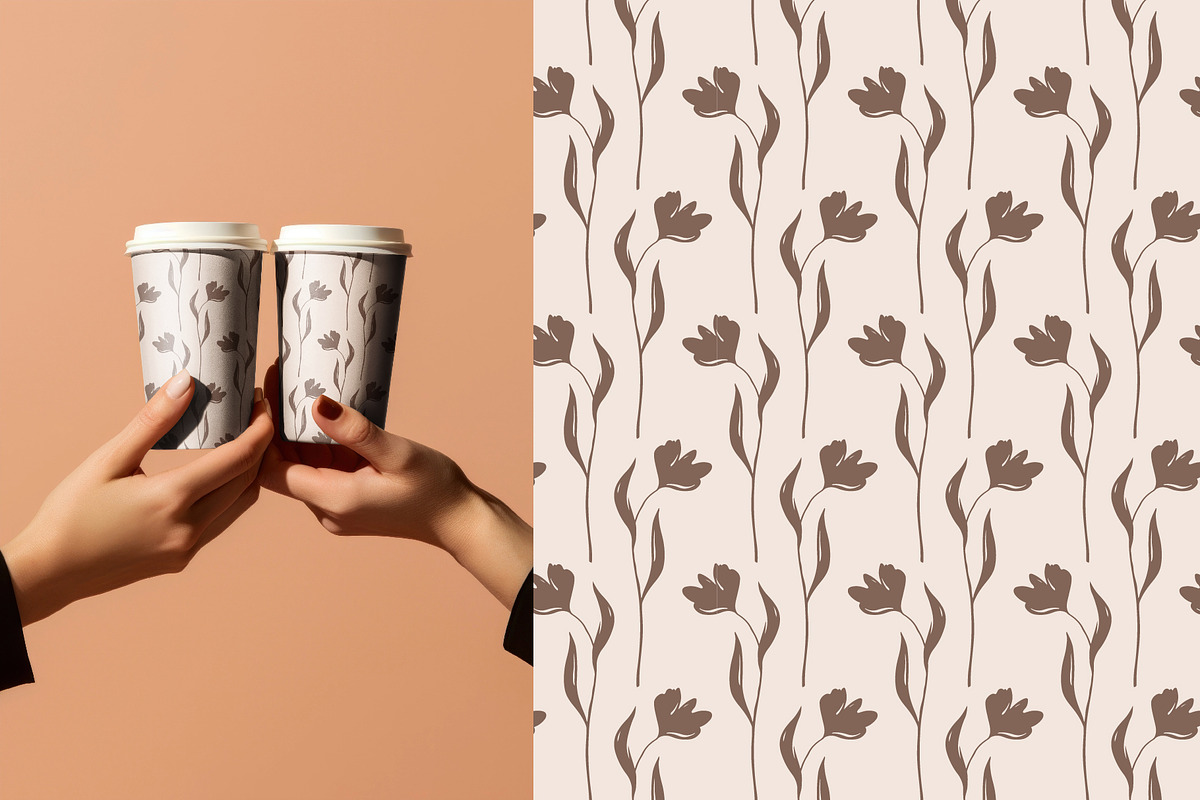 Beige Floral Patterns, a Pattern Graphic by Naiadin (Photo 7 of 8)