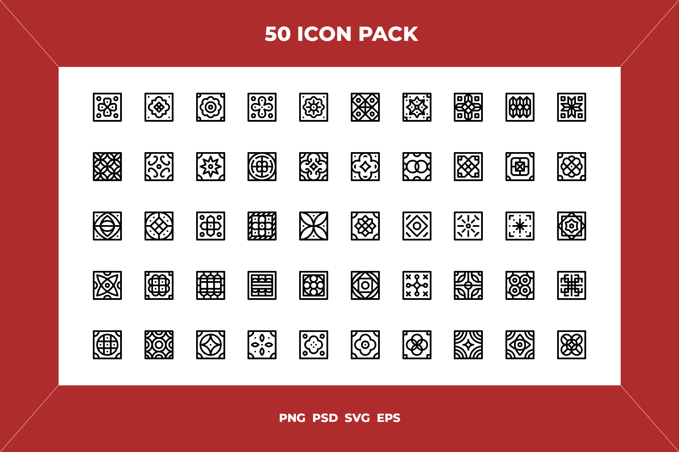 Traditional tiles icons, an Outline Icon by Wencory