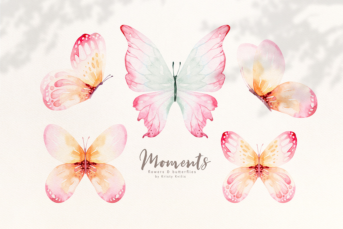 Watercolor peonies and butterflies, an Animal Illustration by Peace ART (Photo 4 of 14)