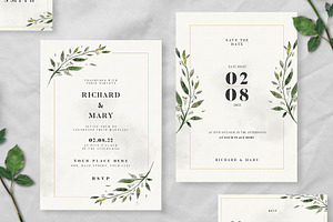 Watercolor Wedding Invitation Suite