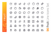 Fruit Line Icons Set, an Outline Icon by Voysla's Shop (Thumbnail 2 of 4)