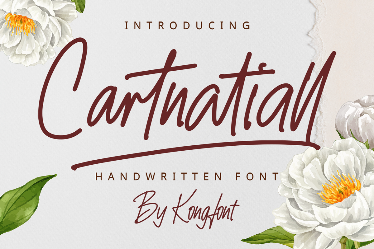 Cartnatiall - A Handwritten Font, a Handwritten Font by overlaytemplates (Photo 1 of 5)