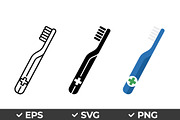 Medical Toothbrush Vector Icon Set, an Object Graphic by Artonix (Thumbnail 1 of 3)
