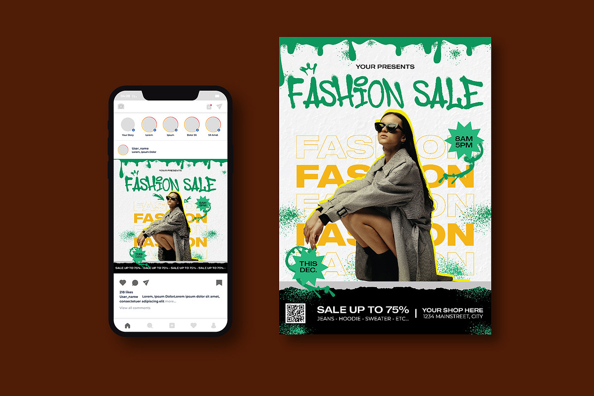 Fashion Sale Flyer, a Flyer Template by iDoodle Studio