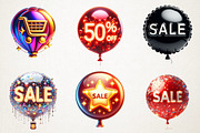 Black Friday Balloons PNG Collection, an Illustration by RobertsArt (Thumbnail 2 of 7)
