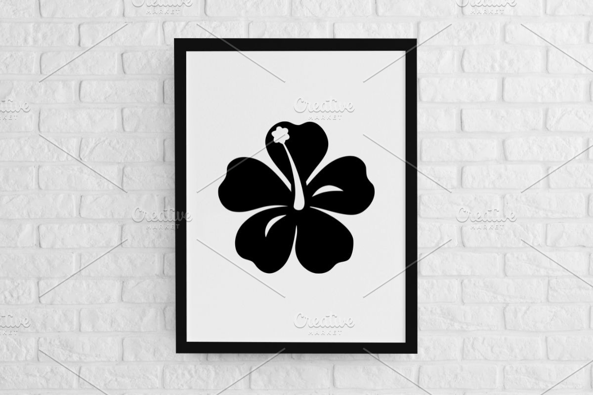Hibiscus Flower Silhouette SVG, a Decorative Illustration by newminddesign (Photo 2 of 3)