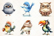 Cute Quirky Funny Birds Clipart, an Illustration by Libby Wishes (Thumbnail 3 of 6)
