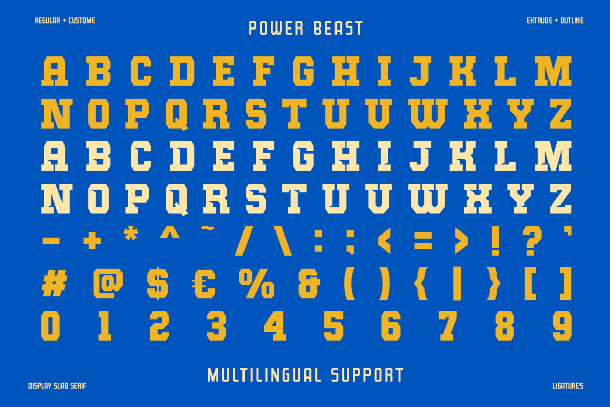 Power Beast Display Font, a Slab Serif Font by Letterhend Studio (Photo 6 of 11)