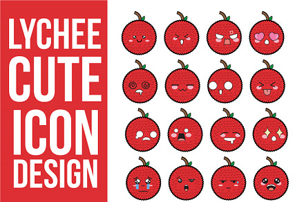 Lychee Icon Cute Design