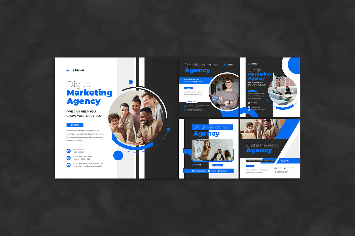 Marketing agency social media post, a Social Media Template by Tanmoy Topu (Photo 1 of 6)