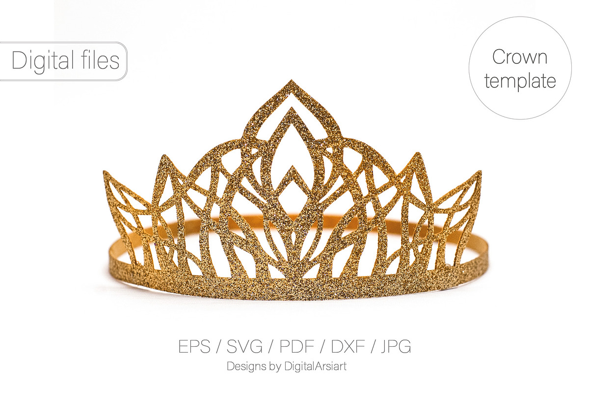 Princess crown svg tiara cut file, an Object Illustration by DigitalArsiart (Photo 2 of 6)