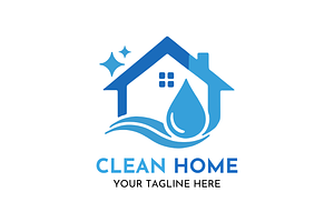 Clean House Service Logo Design Icon, a Branding & Logo Template by Megafox Studio