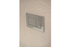 Chrome dual flush plate with two, an Architecture Photo by volodymyrshtun13795