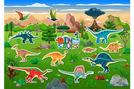 Prehistoric dinosaur characters