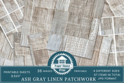 Ash Gray Linen Patchwork Papers, an Illustration by NiiiNArt (Thumbnail 1 of 8)