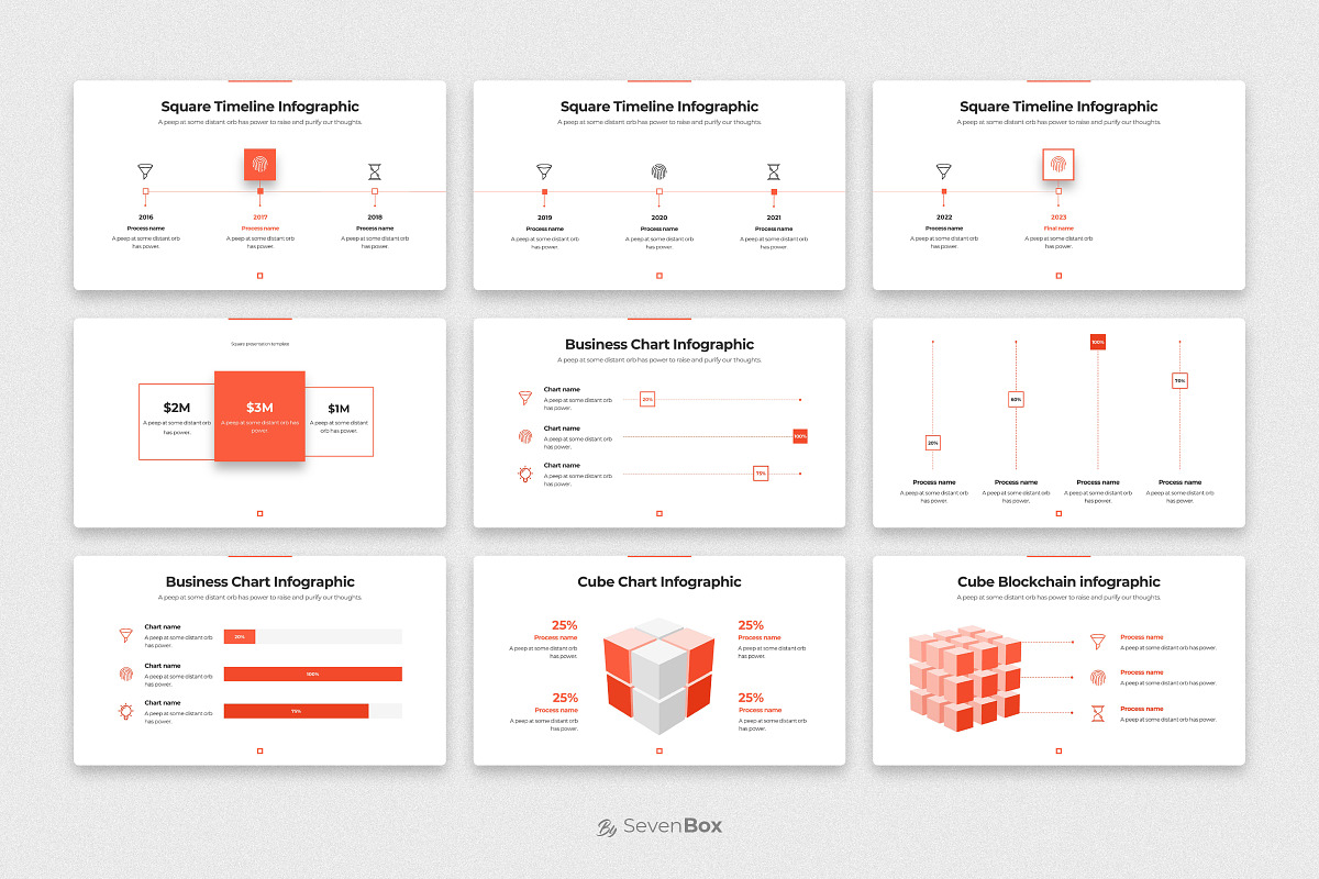 Square Keynote Infographics, a Presentation Template by ShapeSlide (Photo 4 of 17)