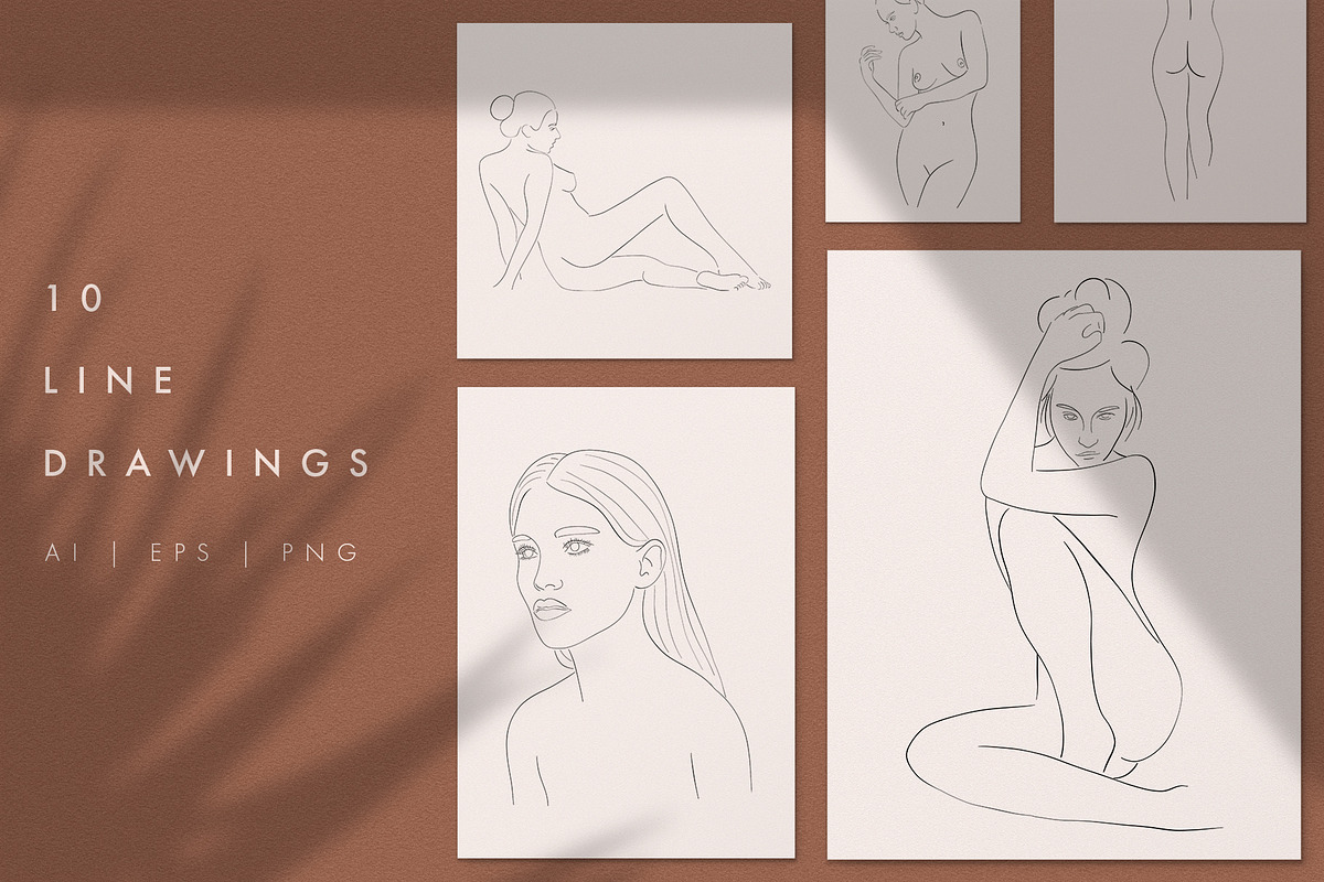 Minimalist Line Art: Female Figure, a Decorative Illustration by Megs Lang