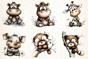 Baby Animal PNG Clipart Bundle, an Illustration by DreamCafeArt (Thumbnail 4 of 8)
