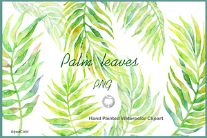 Watercolour clipart Palm Leaves