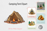 Camping Tent Clipart, a Graphic by Artnoy (Thumbnail 1 of 5)