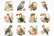 Whimsical Summer Tropical Bird Clipa, an Illustration by DreamArtGraphic (Thumbnail 2 of 8)
