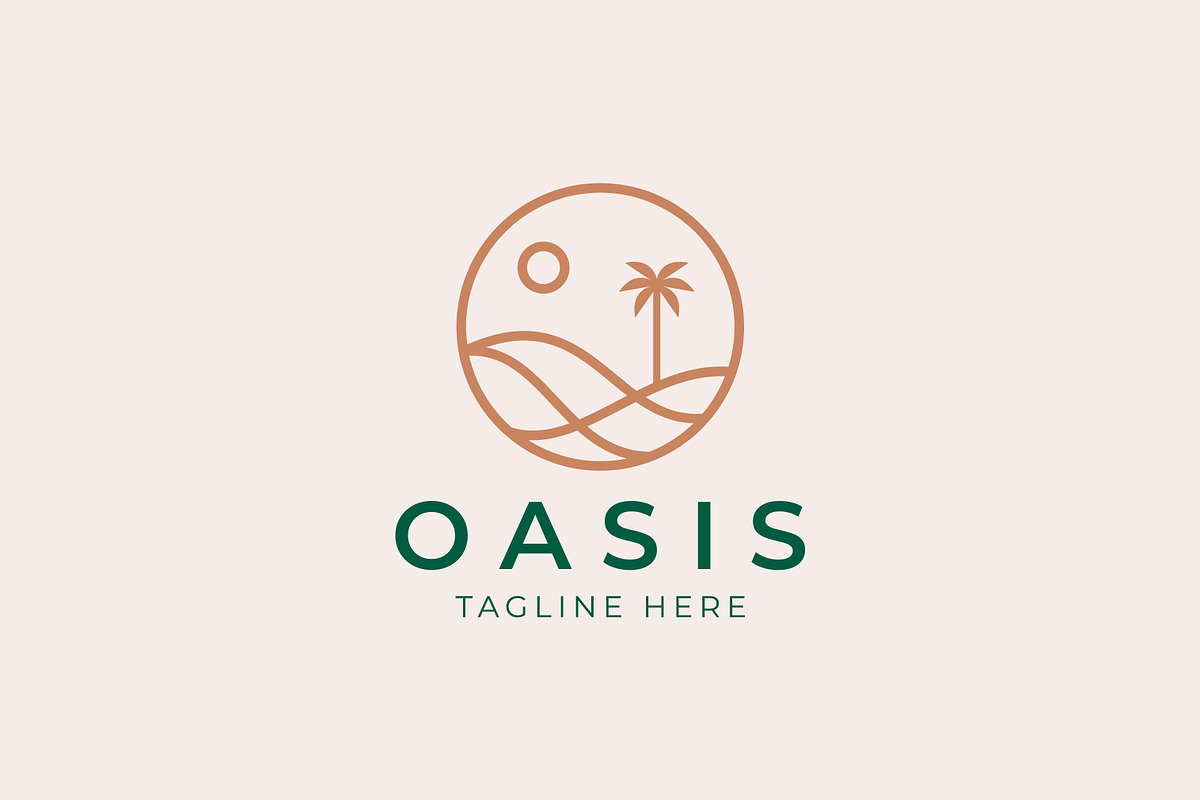 Oasis Logo Desert Dune Palm Dates, a Branding & Logo Template by Signatoro (Photo 2 of 3)