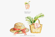 Watercolor tropical clipart set, a Decorative Illustration by Patishop Art (Thumbnail 6 of 10)