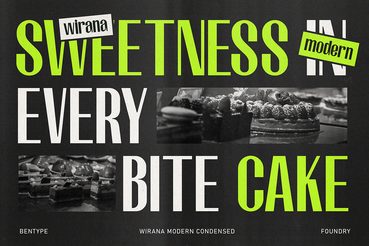 Wirana – Condensed Display, a Sans Serif Font by Bentype Studio (Photo 4 of 10)
