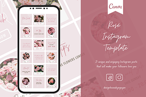 Rose Instagram Puzzle Template