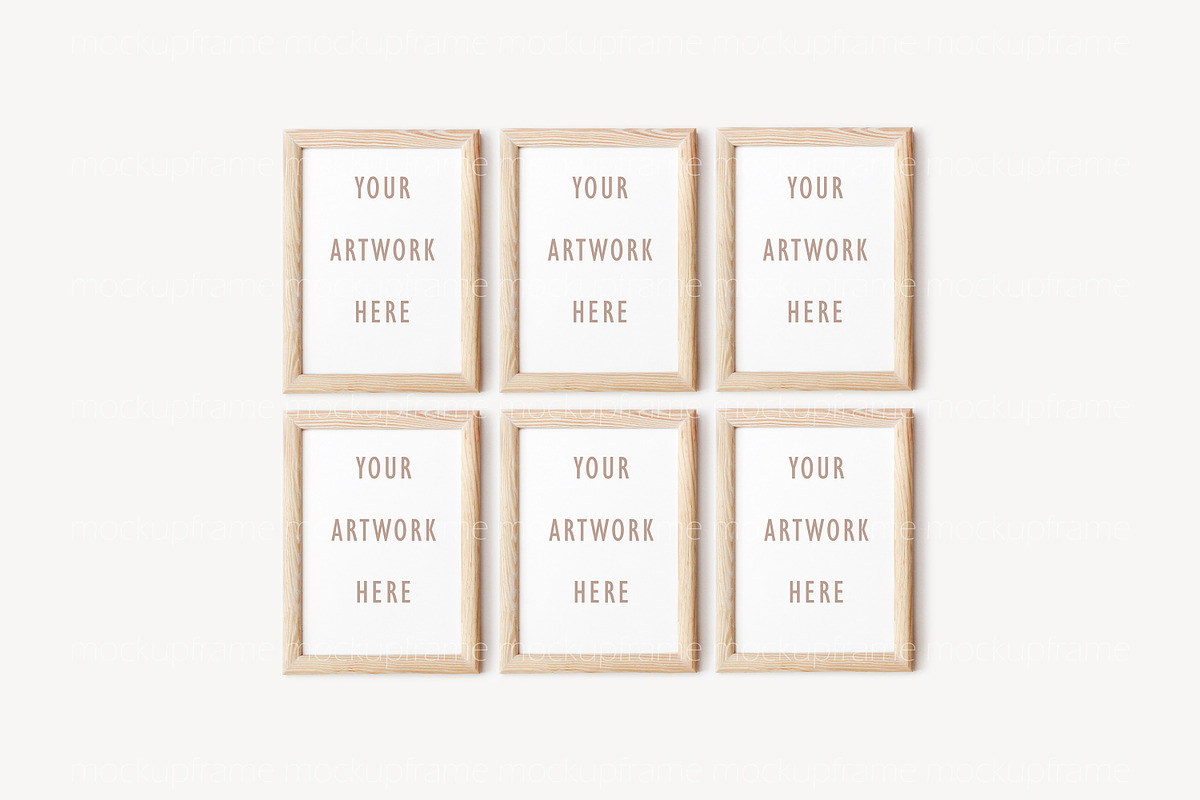 Set of 6 Frame Mockup Gallery Wall, a Print Template by BirdieFrames (Photo 2 of 4)