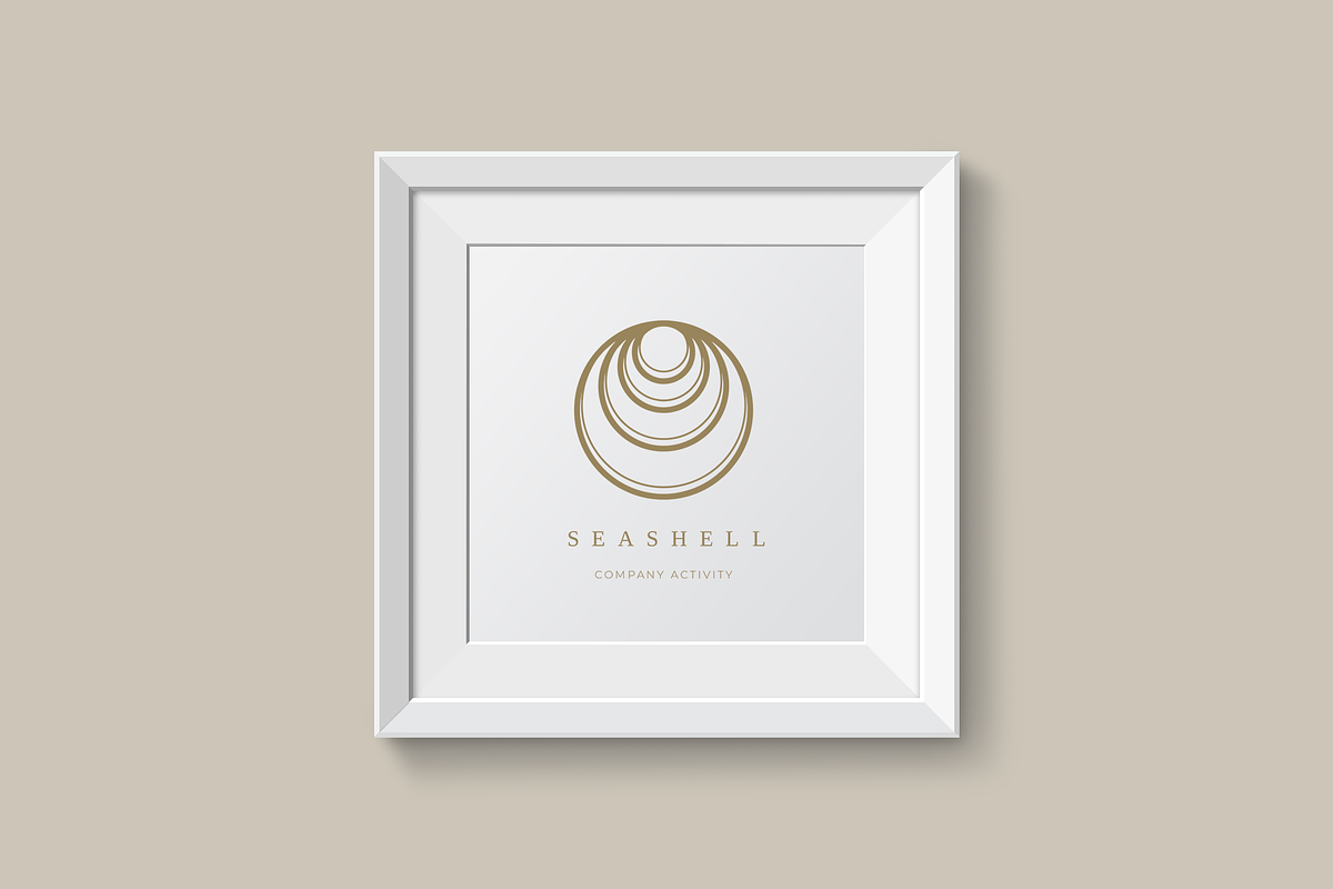 Seashell. Linear geometric logo, a Branding & Logo Template by le-genda (Photo 6 of 15)