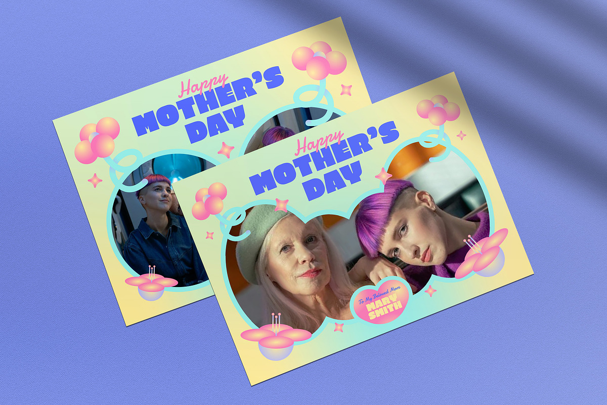 Pastel Y2K Mother's Day Photobooth, a Card Template by graphicook (Photo 2 of 4)