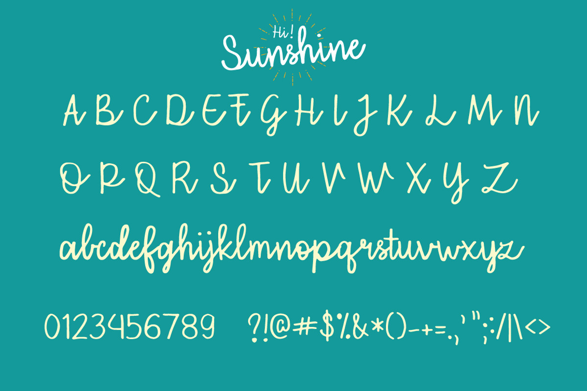 Hi Sunshine | Script font preview 8