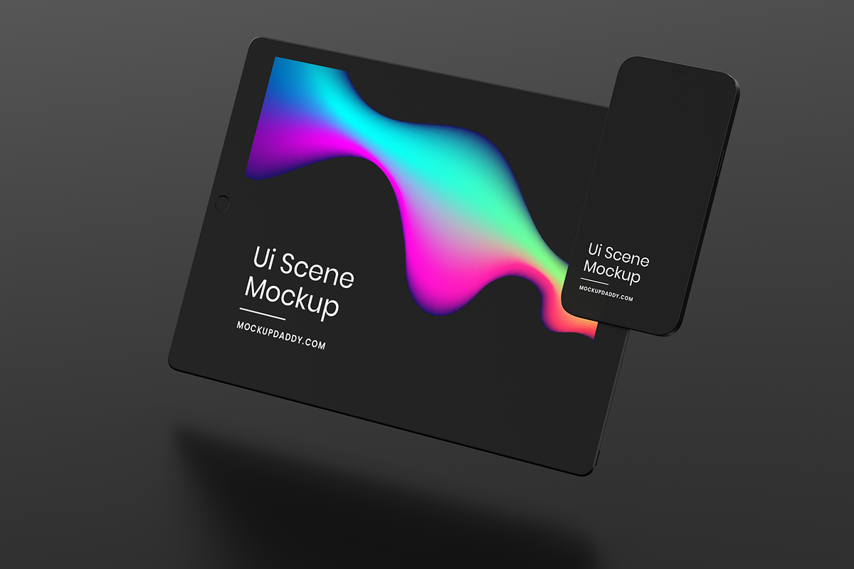 Black Devices Mockup Dark Theme Set, a Mac Mockup by Mockupdaddy (Photo 7 of 22)
