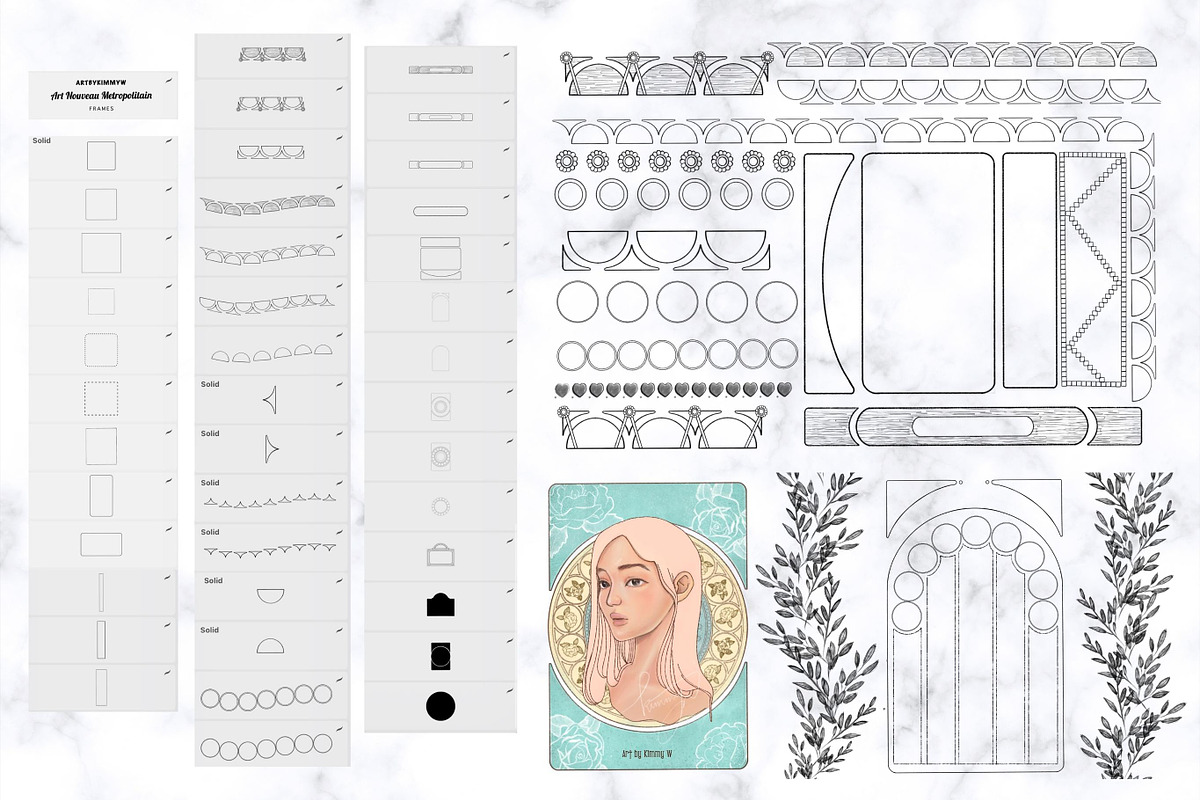 Procreate Art Nouveau Frames Brushes, a Brush Add-On by Artbykimmyw (Photo 2 of 9)