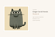Ginger Cat & Friends Clip Art, an Animal Illustration by LanternkinStudio (Thumbnail 12 of 15)