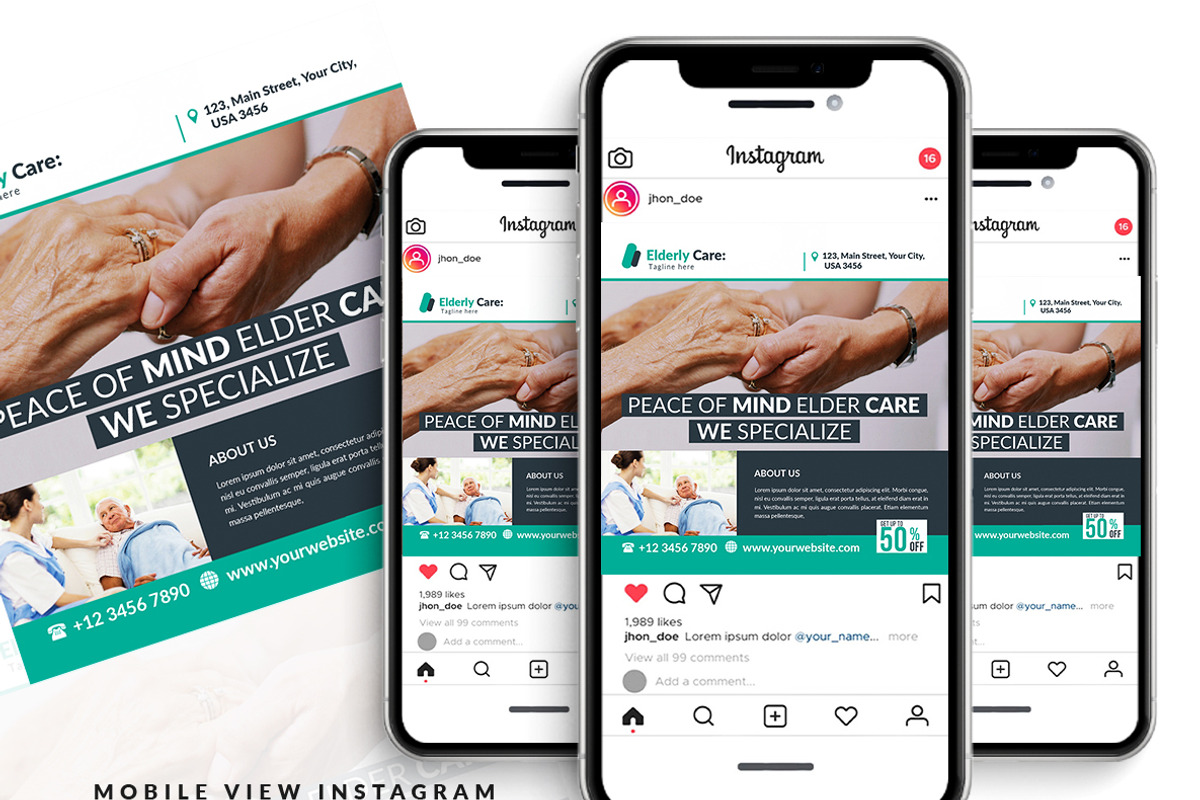 Elderly Care: Flyer Template, a Flyer Template by AfzaalGraphics (Photo 2 of 2)