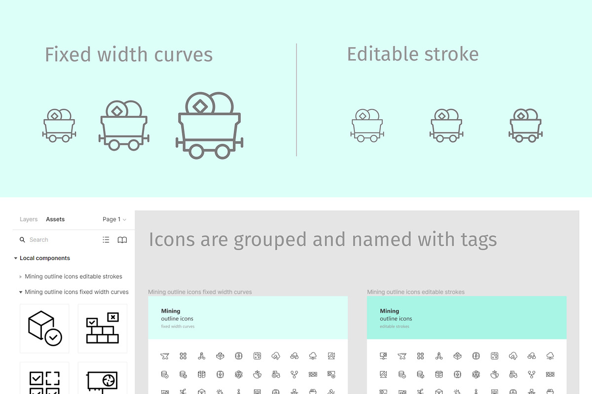 Mining outline icons, an Outline Icon by LAFS (Photo 2 of 3)