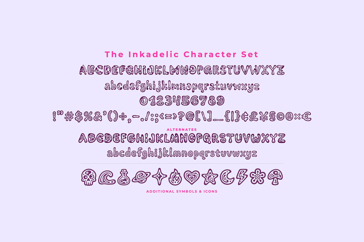 Inkadelic Psychedelic Display Font, a Sans Serif Font by Graphic Spirit (Photo 2 of 8)